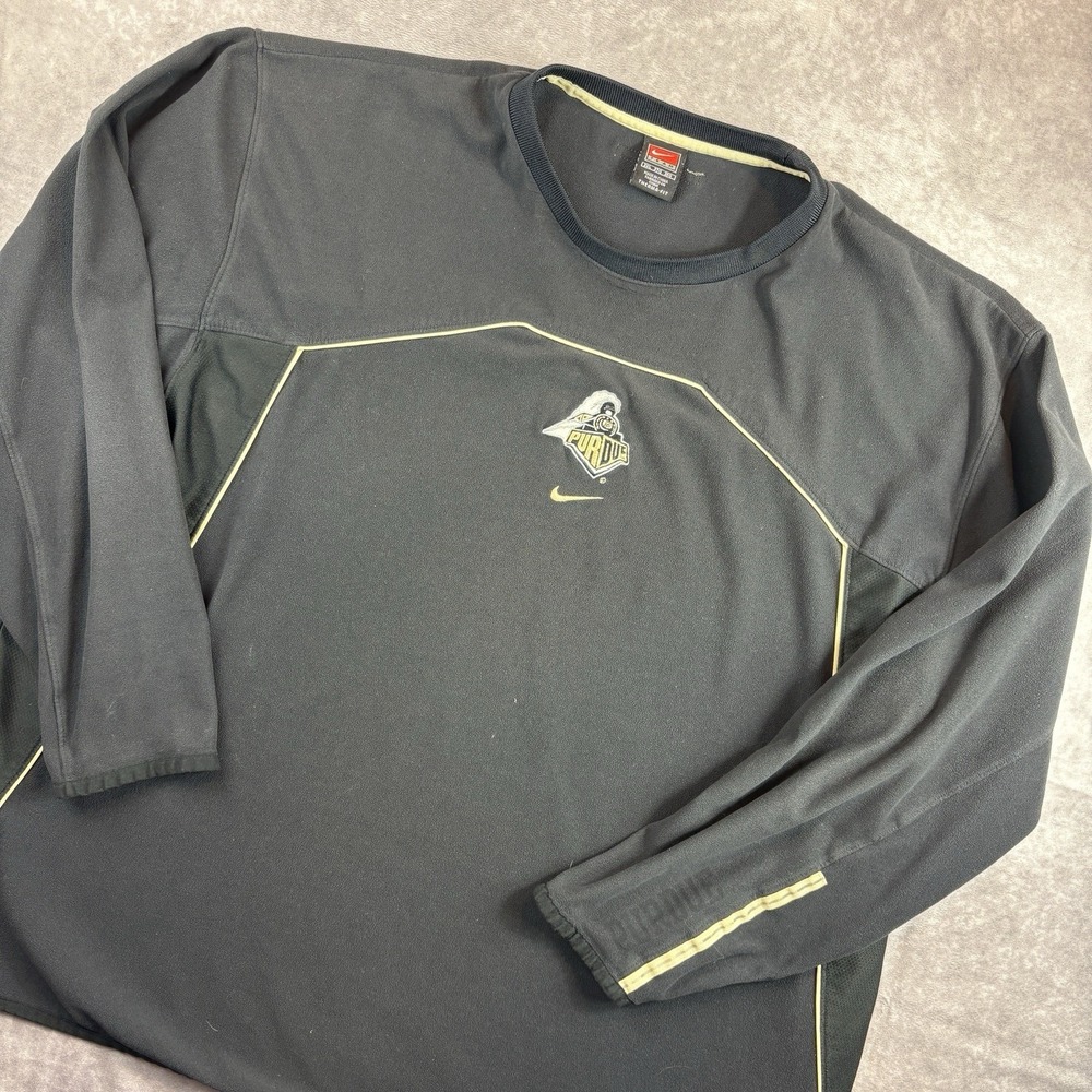 Vintage Purdue Boilermakers Nike Sweater Mens 3XL Black Red Tag Embroidered FLAW